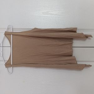 Beige Cotton Sleeveless Cardigan